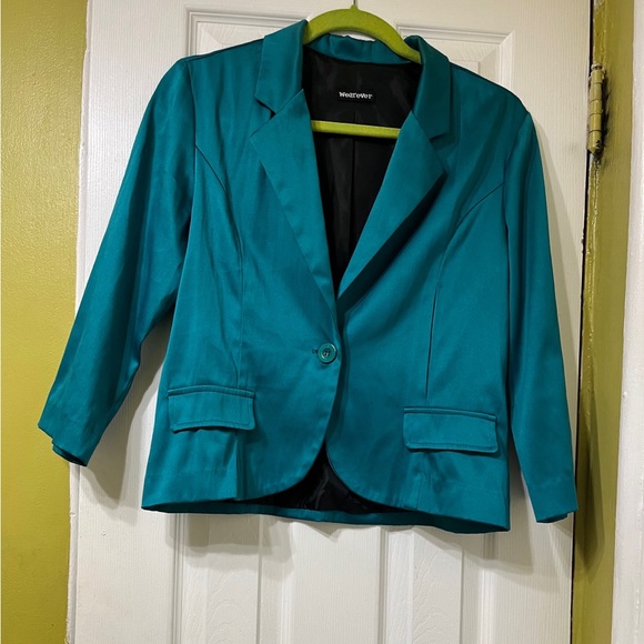 Wearever Teal Green Large Fitted Blazer - Picture 1 of 5